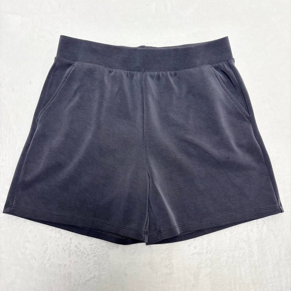 Clean Girl Loungewear Lazypants Blue Charcoal Soft Stretch Shorts Medium Modal